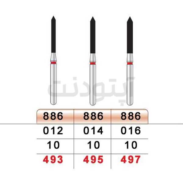 فرز سیلندر بلند الماسه دور قرمز تیزکاوان | 886